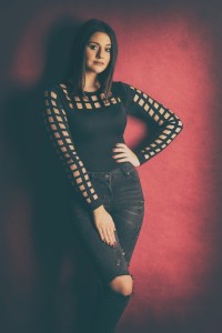 sinnliche Frau rot schwarz